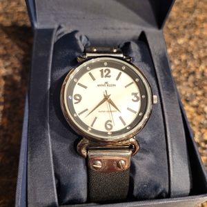 Womens Anne Klein Black and Crystal Watch